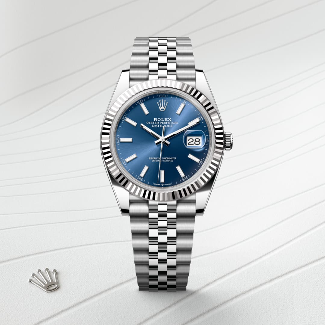 Rolex Datejust 41 Oyster, 41 mm, Edelstahl Oystersteel und Weißgold M126334-0002