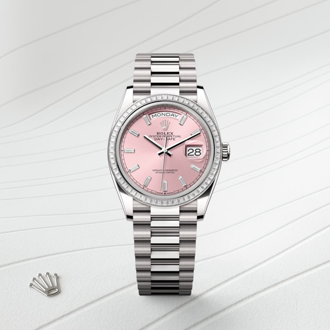 Rolex Day-Date 36 Oyster, 36 mm, white gold and diamonds M128399TBR-0029
