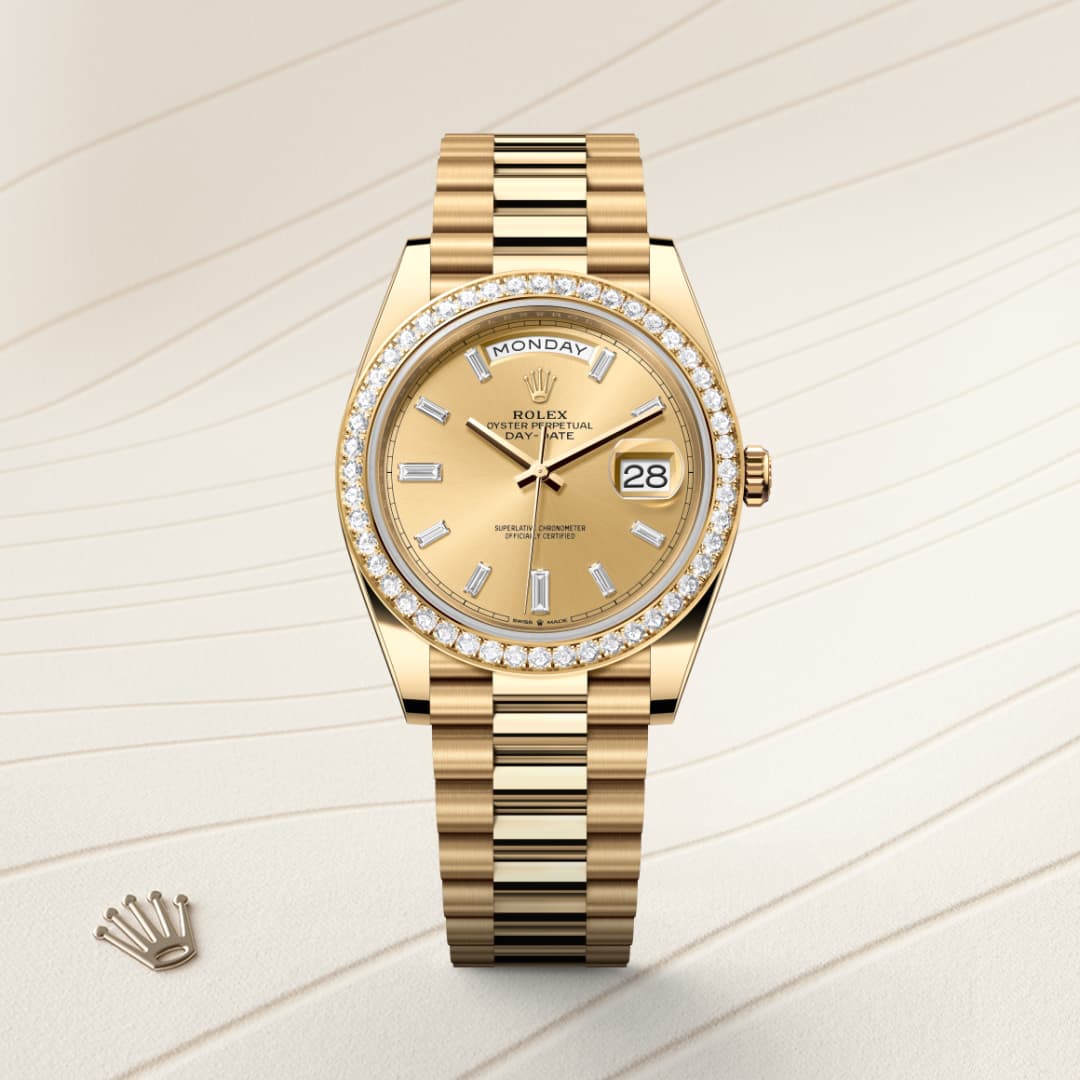 Rolex Day-Date 40 Oyster, 40 mm, Gelbgold mit Diamanten M228348RBR-0002