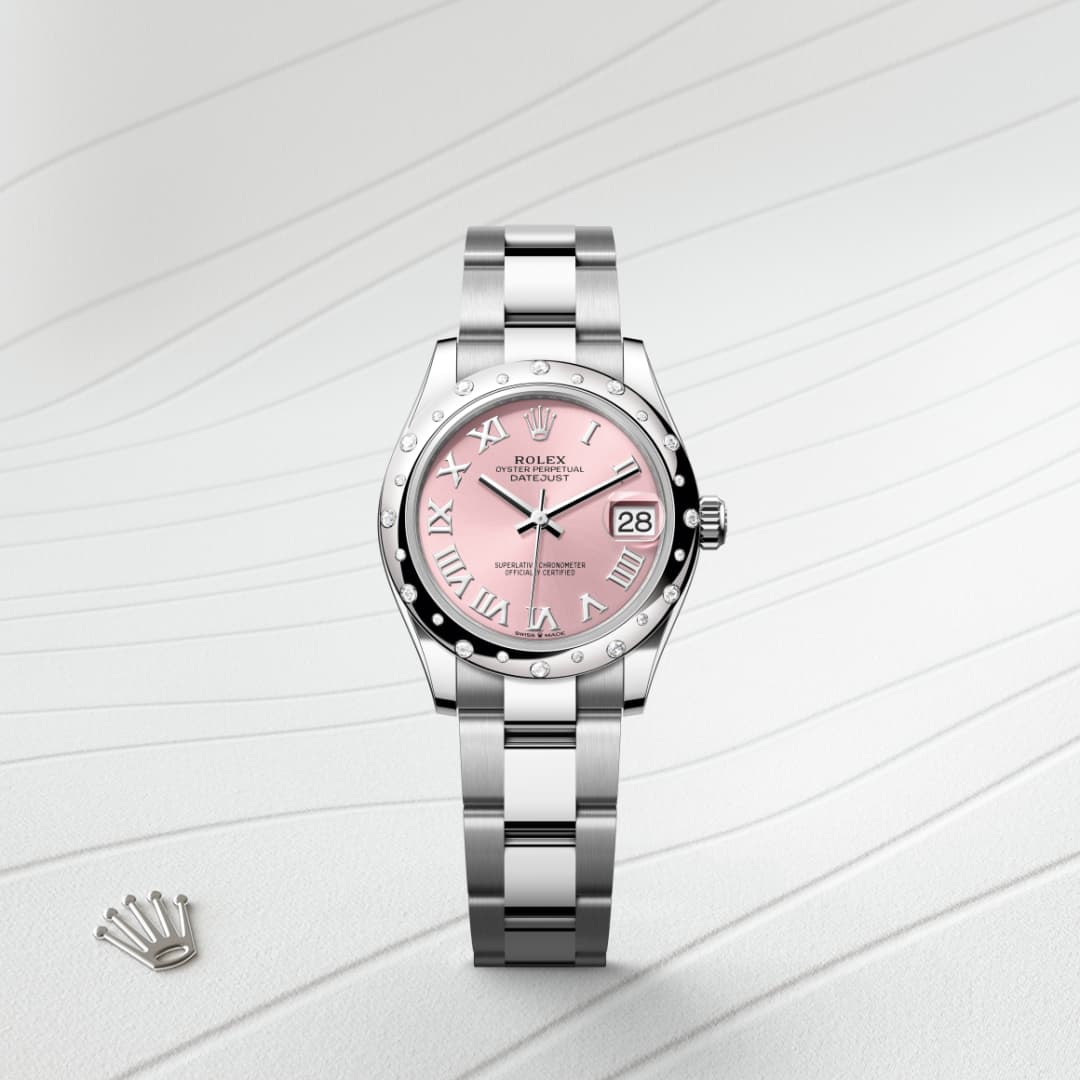 Rolex Datejust 31 Oyster, 31 mm, Oystersteel, white gold and diamonds M278344RBR-0021