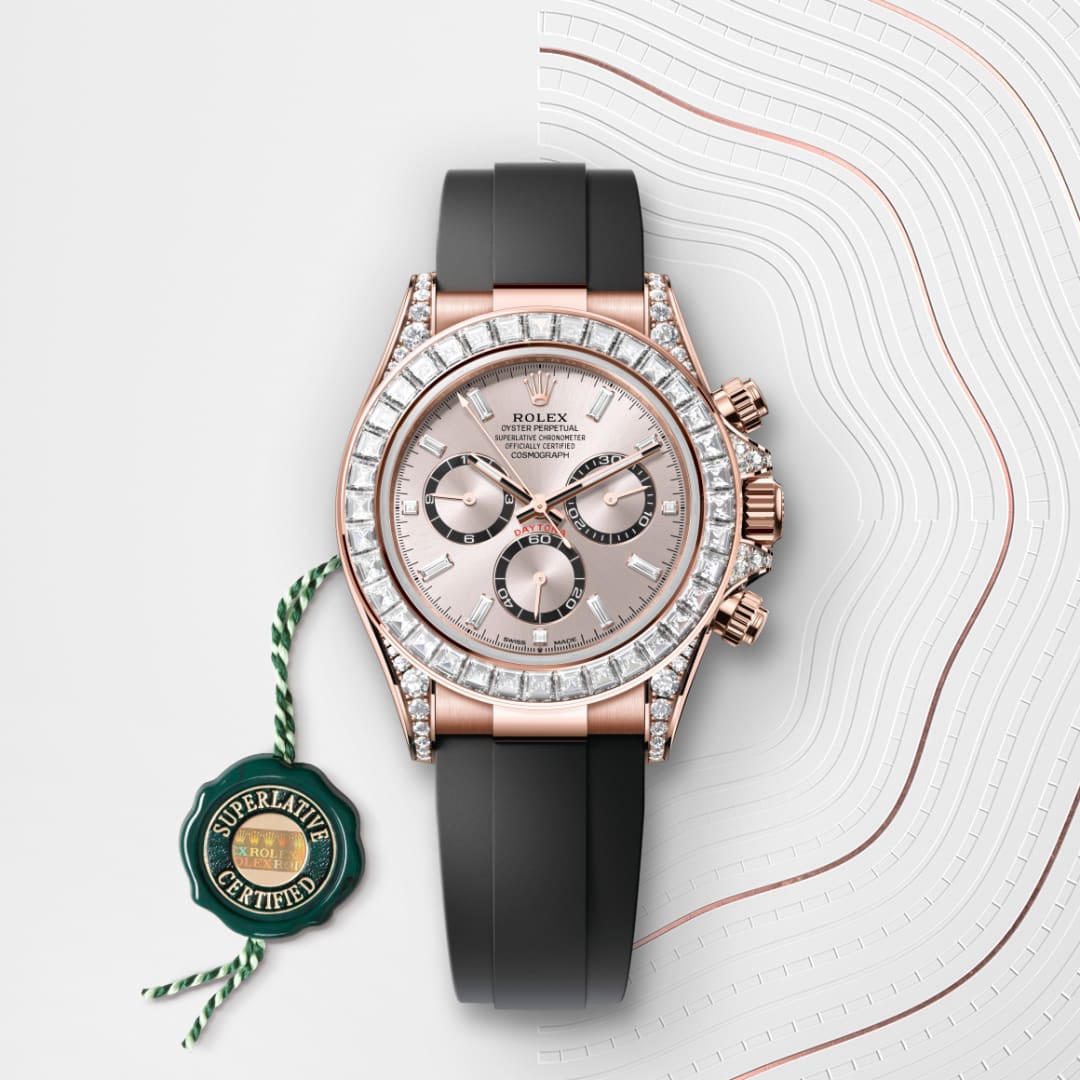 Rolex Cosmograph Daytona Oyster, 40 mm, Everose-Gold mit Diamanten M126535TBR-0002