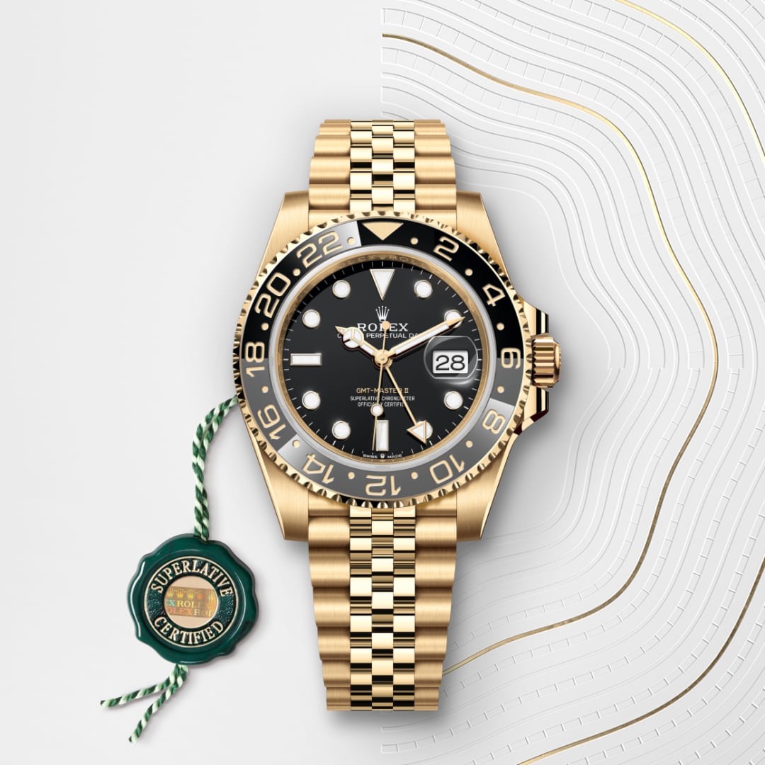 Rolex GMT-Master II Oyster, 40 mm, Gelbgold M126718GRNR-0001