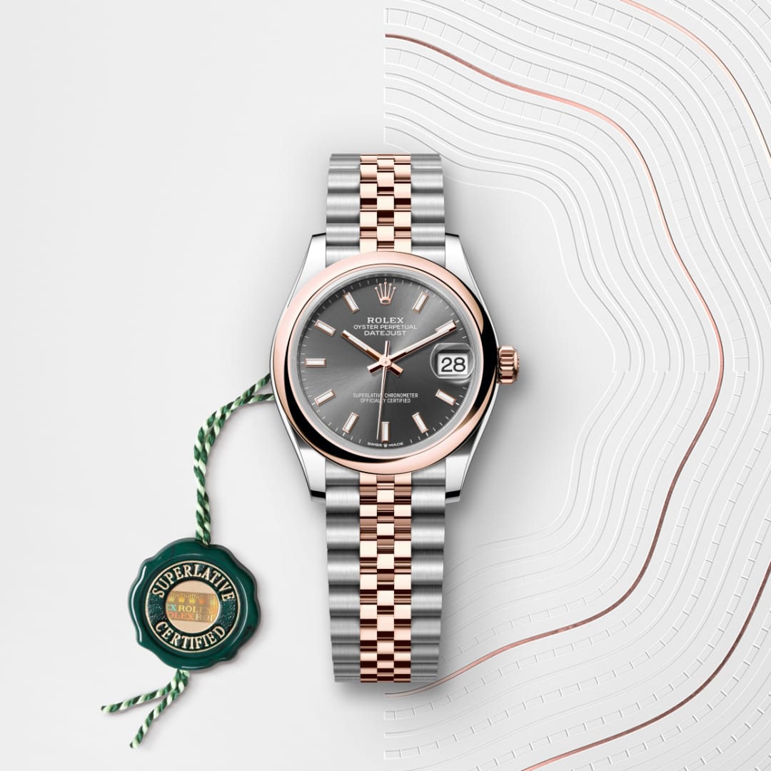 Rolex Datejust 31 Oyster, 31 mm, Edelstahl Oystersteel und Everose-Gold M278241-0018