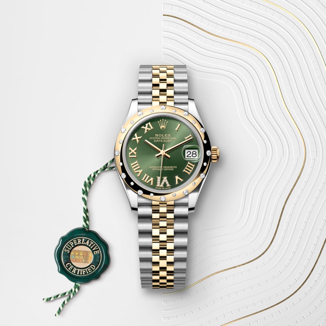 Rolex Datejust 31 Oyster, 31 mm, Oystersteel, yellow gold and diamonds M278343RBR-0016