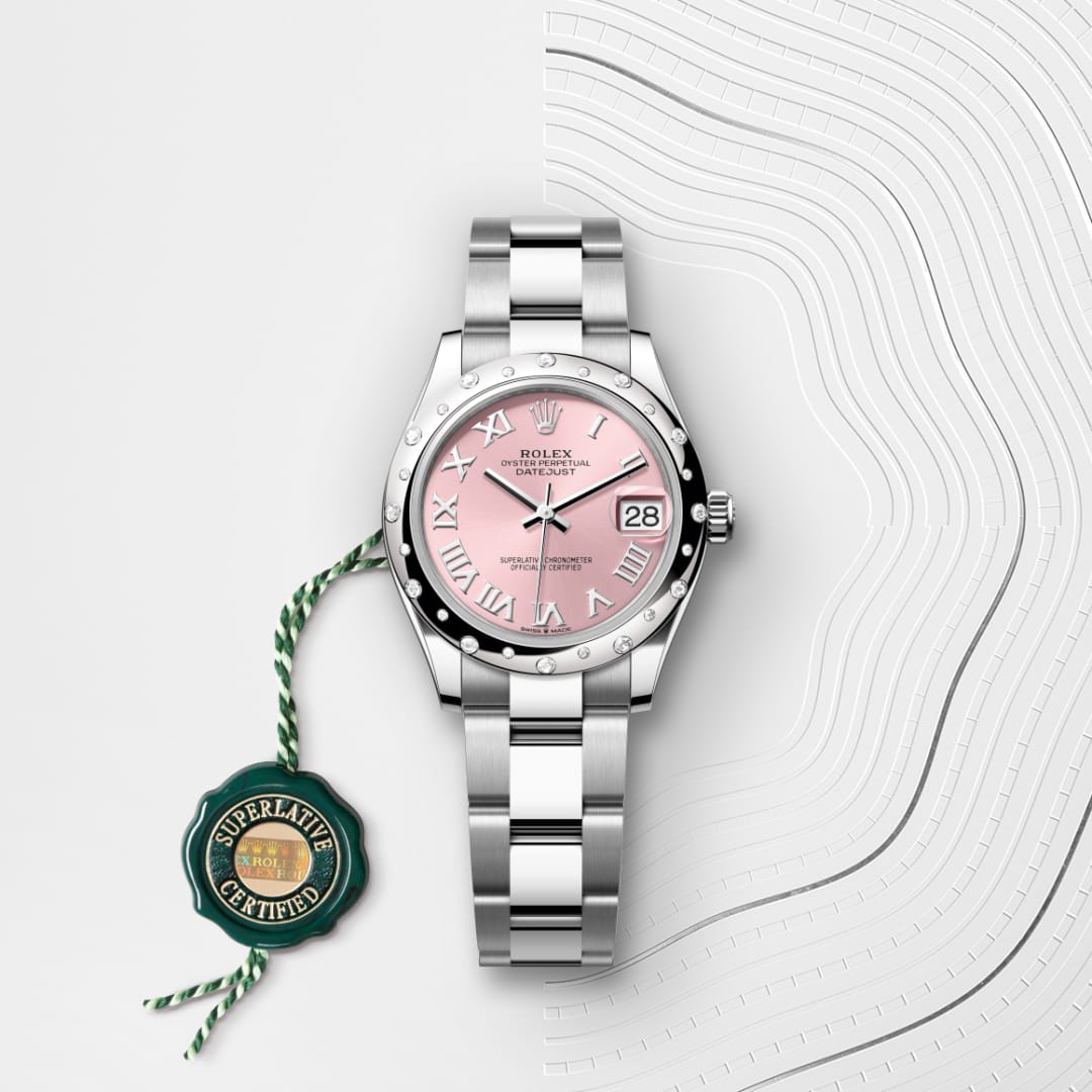 Rolex Datejust 31 Oyster, 31 mm, Oystersteel, white gold and diamonds M278344RBR-0021