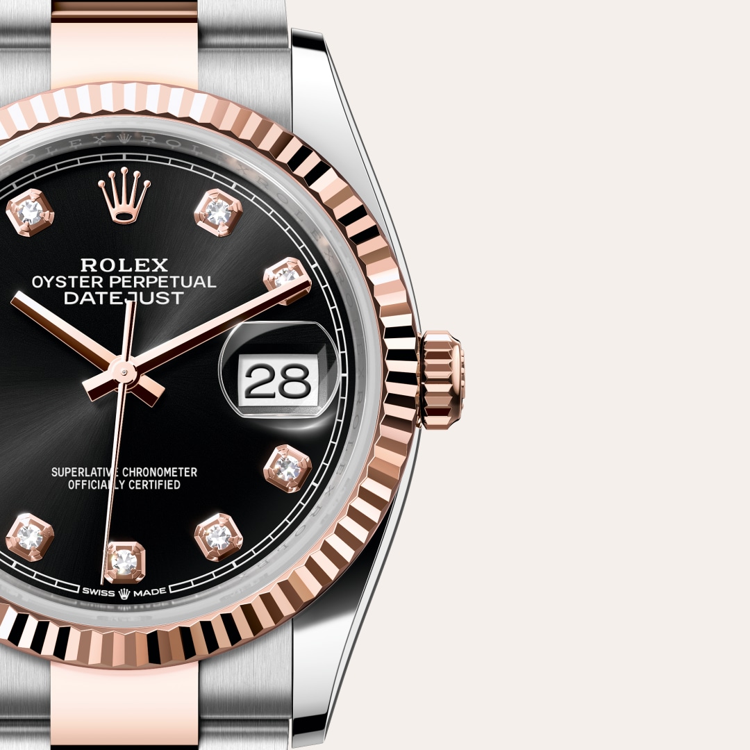 Rolex Datejust 36 Oyster, 36 mm, Edelstahl Oystersteel und Everose-Gold M126231-0020
