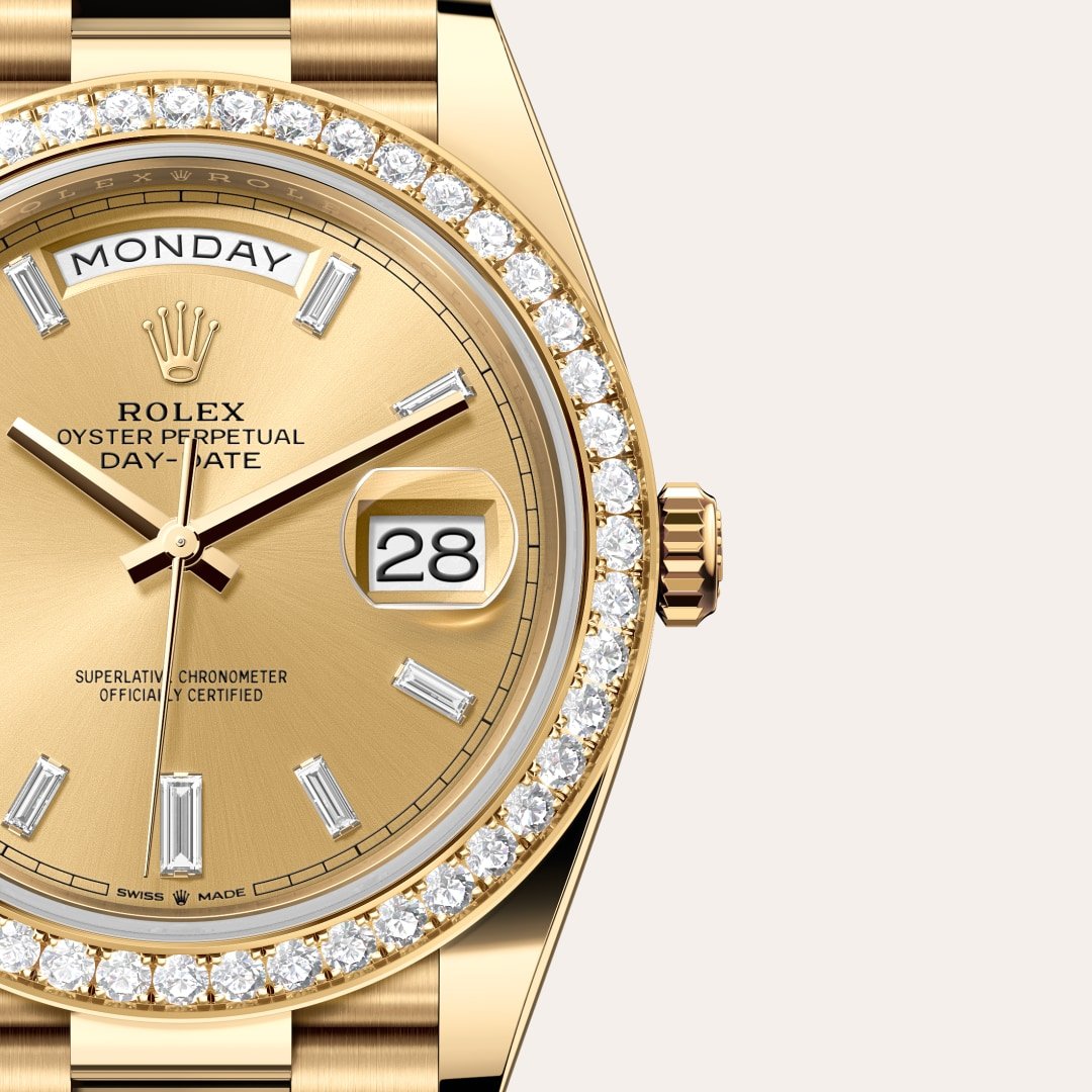 Rolex Day-Date 40 Oyster, 40 mm, Gelbgold mit Diamanten M228348RBR-0002