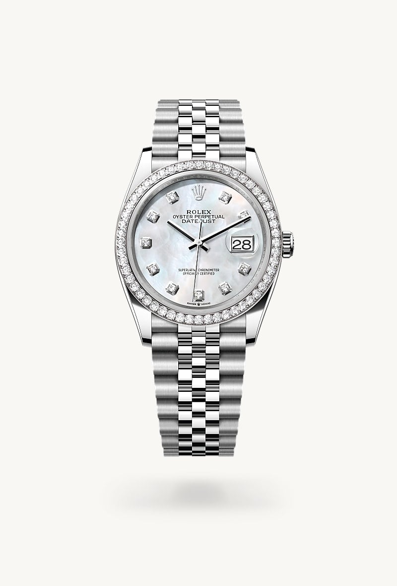 Rolex Datejust 36 Oyster, 36 mm, Oystersteel, white gold and diamonds M126284RBR-0011