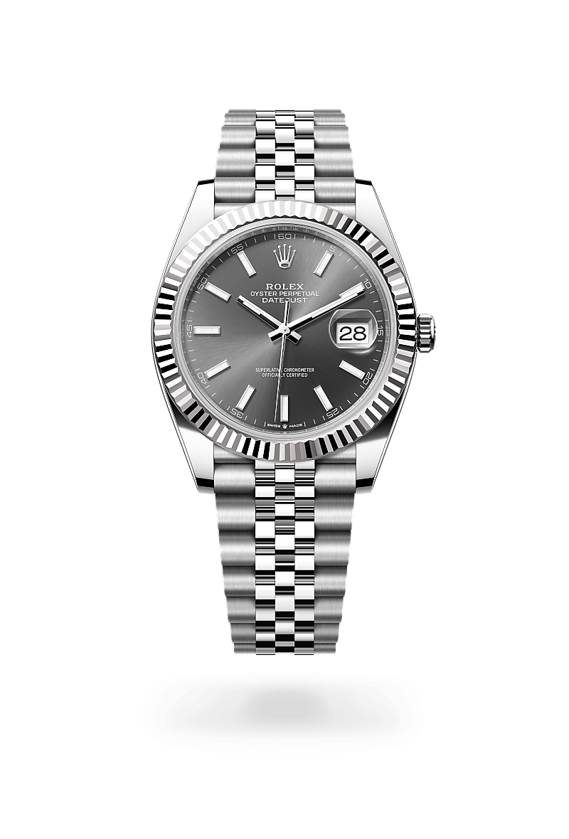 Rolex Datejust 41 Oyster, 41 mm, Edelstahl Oystersteel und Weißgold m126334-0014