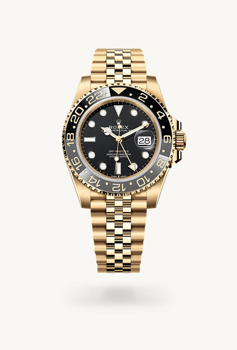 Rolex GMT-Master II Oyster, 40 mm, Gelbgold M126718GRNR-0001