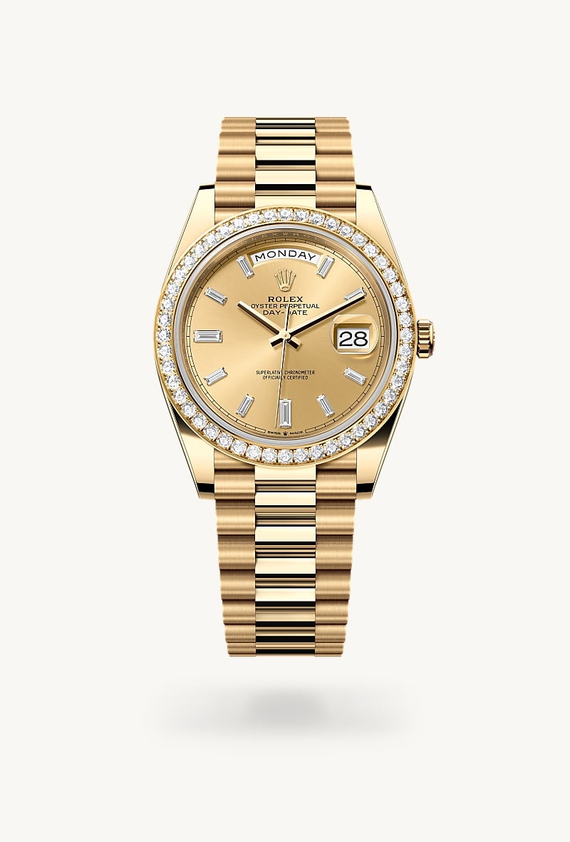 Rolex Day-Date 40 Oyster, 40 mm, Gelbgold mit Diamanten M228348RBR-0002
