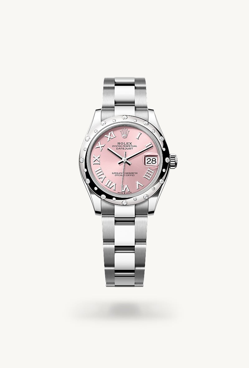 Rolex Datejust 31 Oyster, 31 mm, Oystersteel, white gold and diamonds M278344RBR-0021
