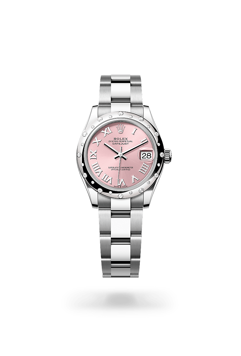 Rolex Datejust 31 Oyster, 31 mm, Edelstahl Oystersteel und Weißgold mit Diamanten m278344rbr-0021