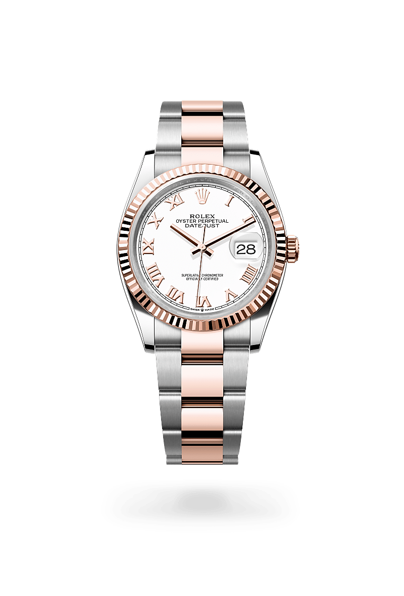 Rolex Datejust 36 Oyster, 36 mm, Edelstahl Oystersteel und Everose-Gold M126231-0016