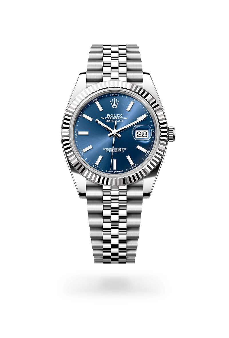 Rolex Datejust 41 Oyster, 41 mm, Edelstahl Oystersteel und Weißgold M126334-0002