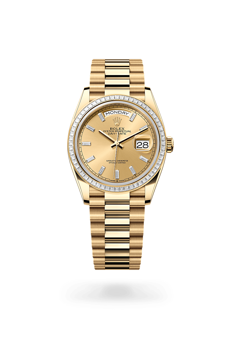 Rolex Day-Date 36 Oyster, 36 mm, Gelbgold mit Diamanten m128398tbr-0037