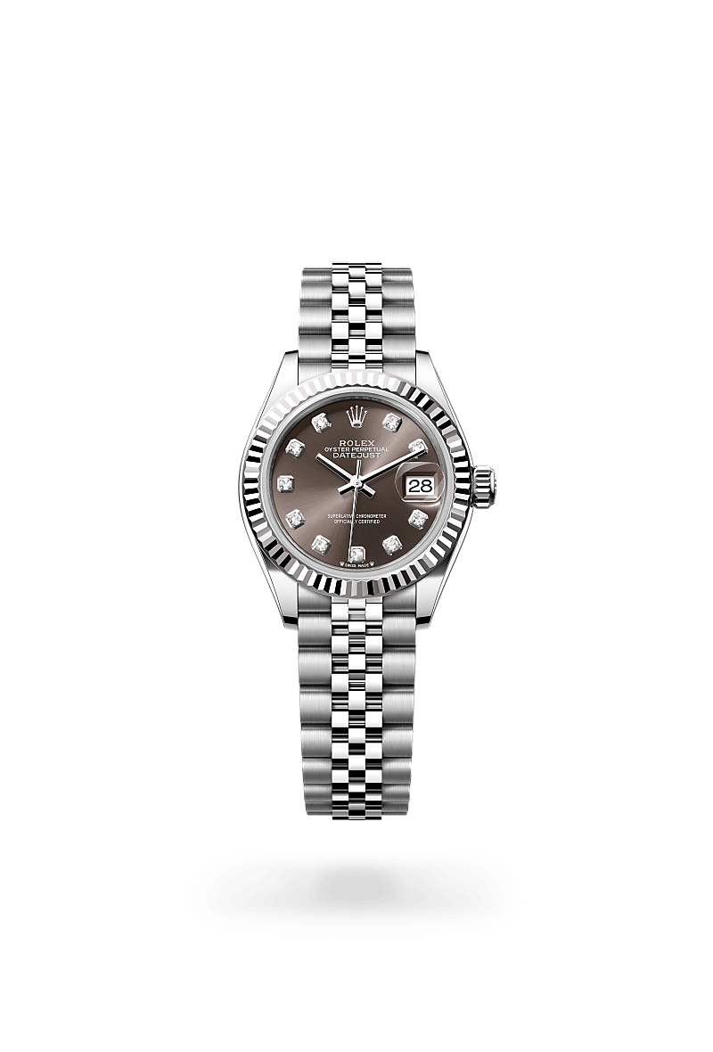 Rolex Lady-Datejust Oyster, 28 mm, Edelstahl Oystersteel und Weißgold M279174-0015