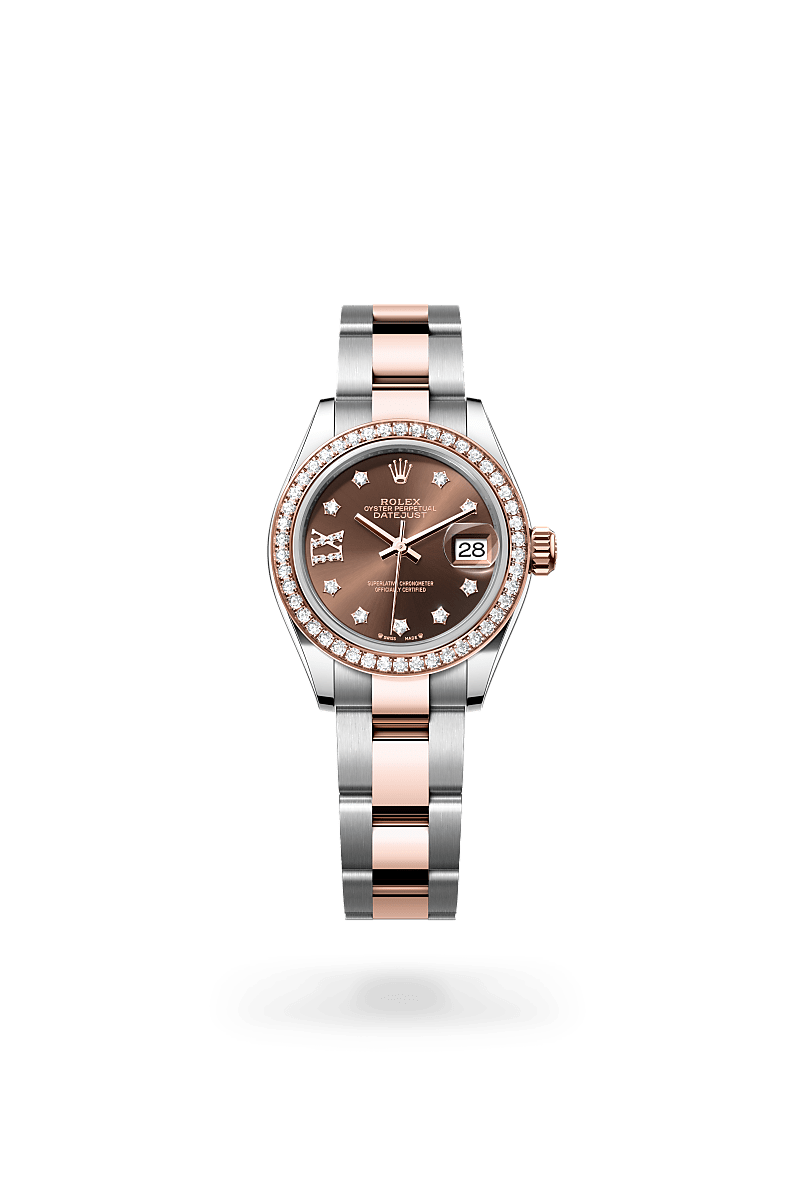 Rolex Lady-Datejust Oyster, 28 mm, Oystersteel, Everose gold and diamonds M279381RBR-0004